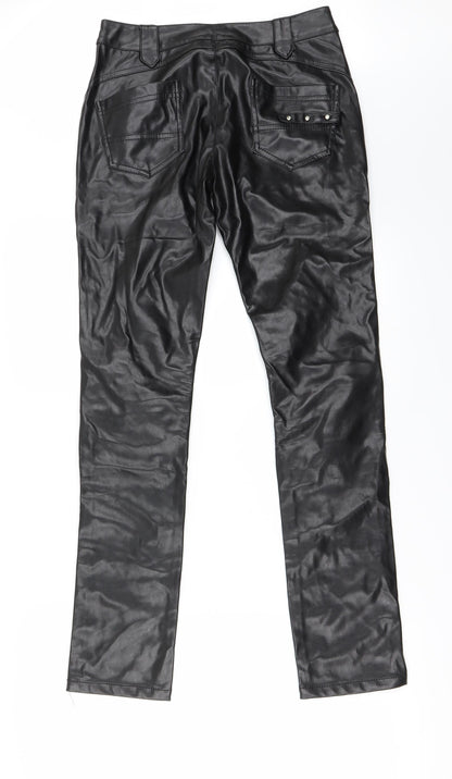 Womens UK Size M Preworn Regular Fit  Black Trousers