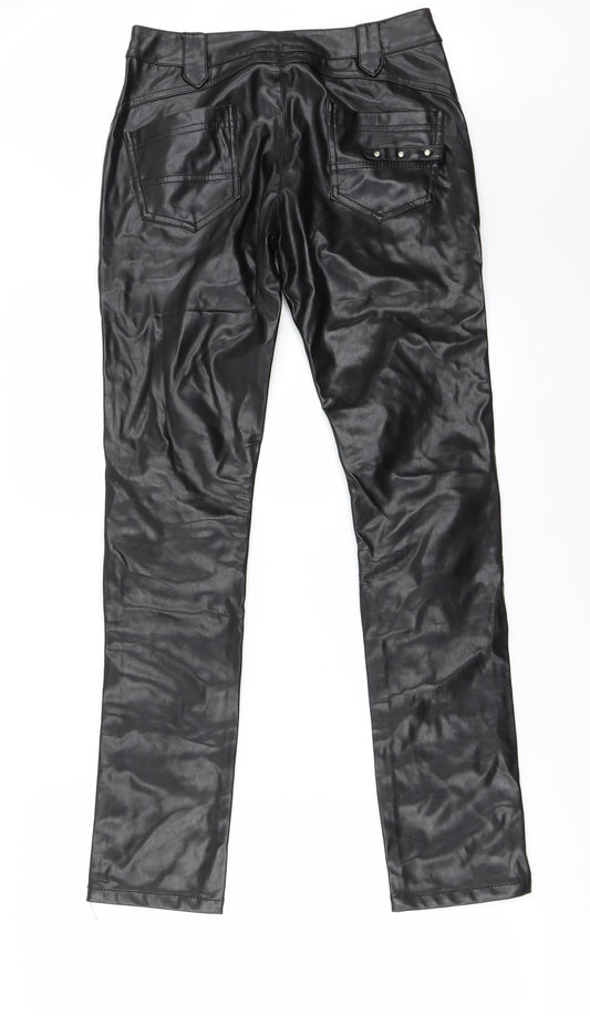 Womens UK Size M Preworn Regular Fit  Black Trousers