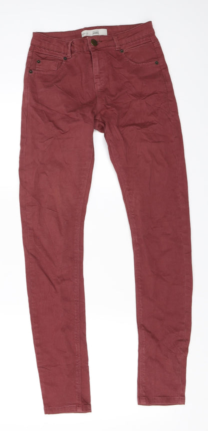 Topshop Womens Red   Skinny Jeans Size 26 in L32 in