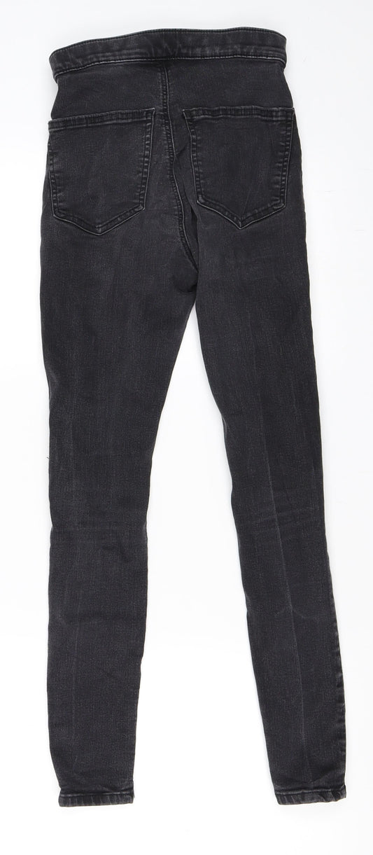 Topshop Womens Black  Denim Skinny Jeans Size 28 in L30 in