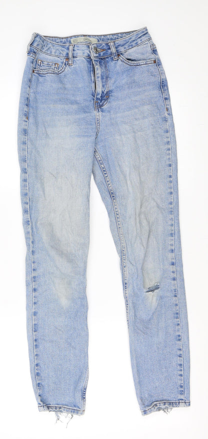 Topshop Womens Blue  Denim Straight Jeans Size 25 in L32 in