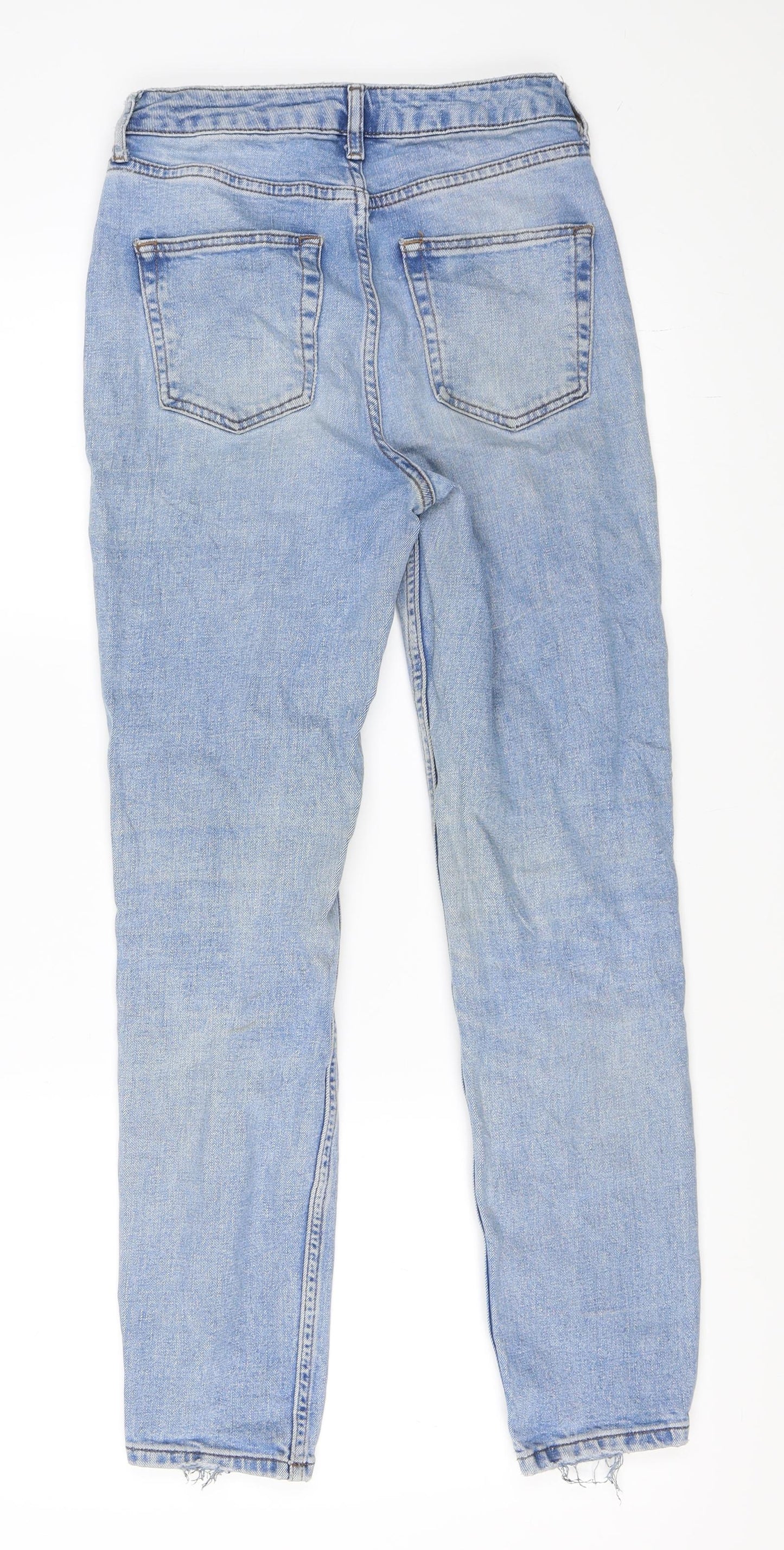 Topshop Womens Blue  Denim Straight Jeans Size 25 in L32 in
