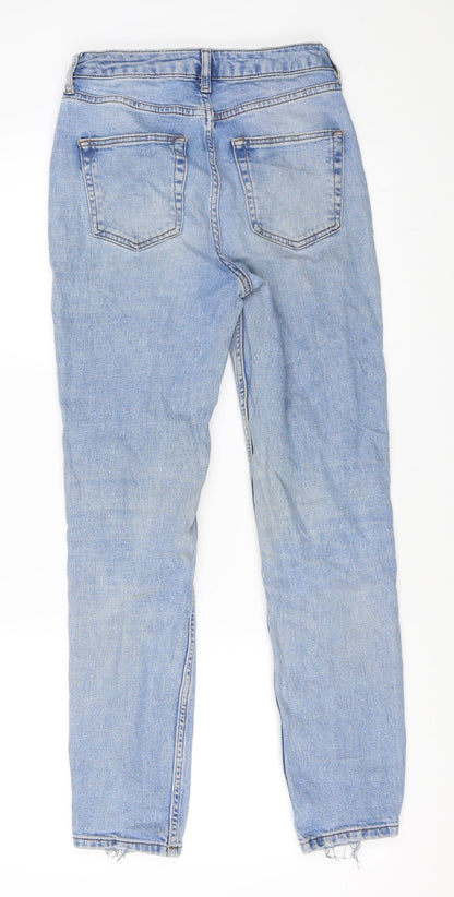 Topshop Womens Blue  Denim Straight Jeans Size 25 in L32 in