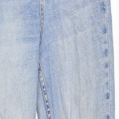 Topshop Womens Blue  Denim Straight Jeans Size 25 in L32 in