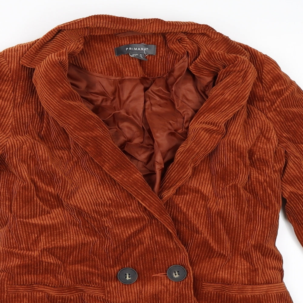 Primark Womens Orange  Corduroy Jacket  Size 4