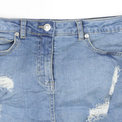 Parsian Womens Blue  Denim Mini Skirt Size 10