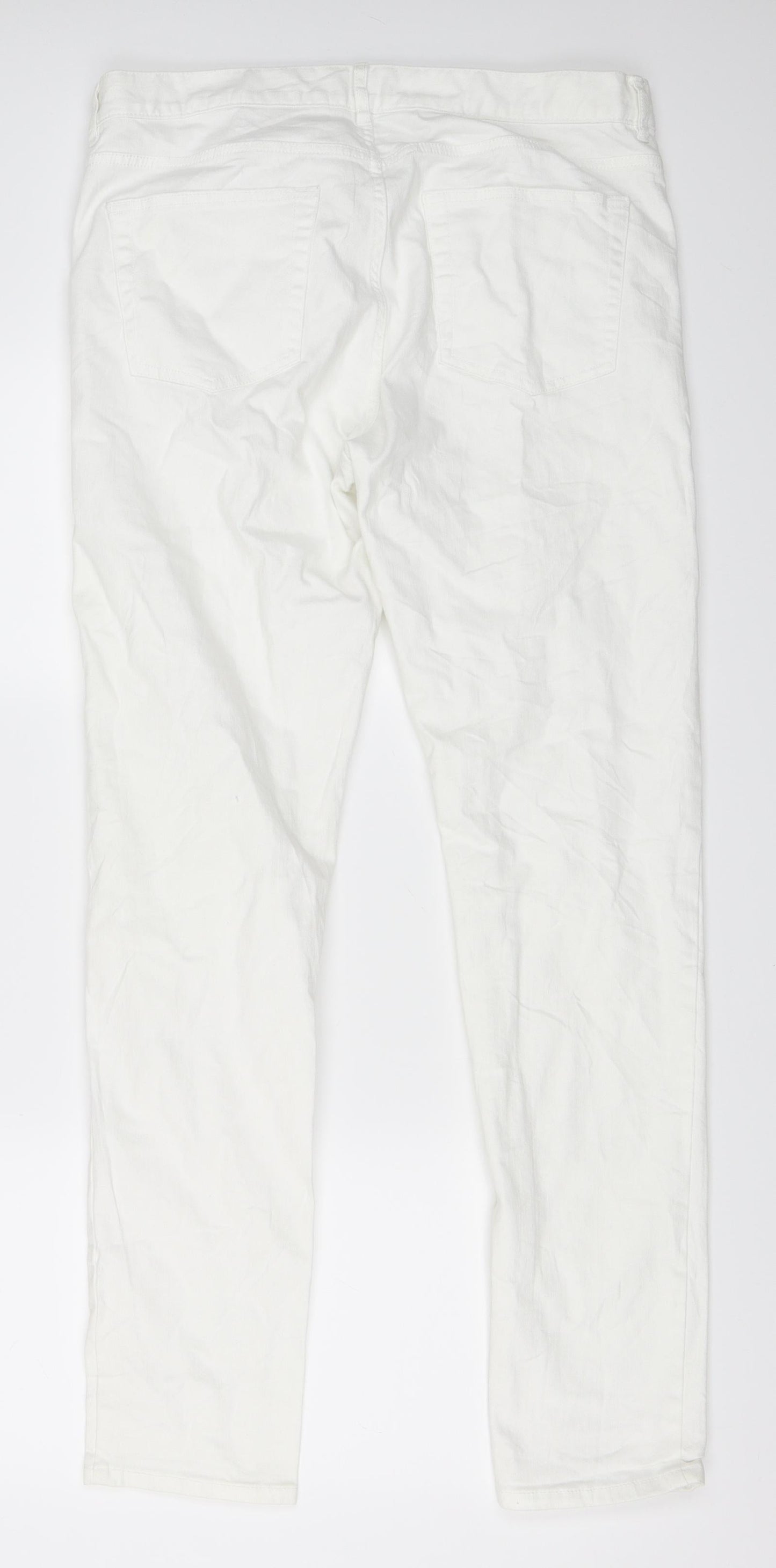 Womens UK Size 32 H&M Regular Fit Skinny White Jeans