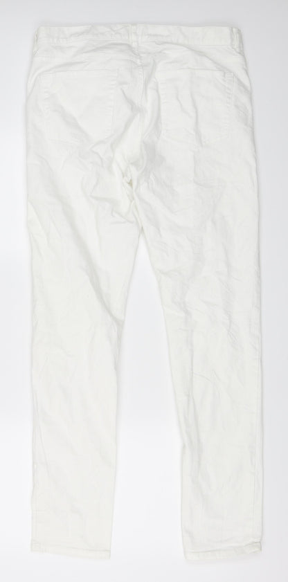 Womens UK Size 32 H&M Regular Fit Skinny White Jeans