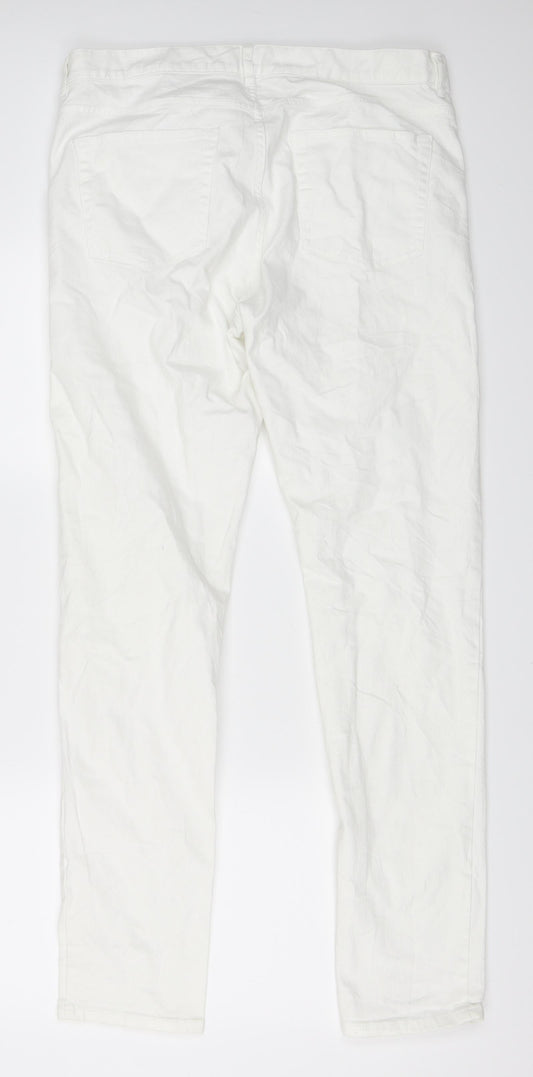 Womens UK Size 32 H&M Regular Fit Skinny White Jeans