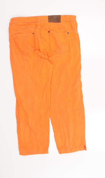 Womens UK Size 8 Preworn Regular Fit Straight Orange Jeans