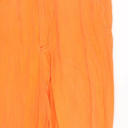 Womens UK Size 8 Preworn Regular Fit Straight Orange Jeans