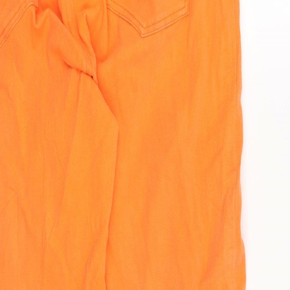 Womens UK Size 8 Preworn Regular Fit Straight Orange Jeans