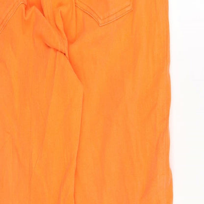 Womens UK Size 8 Preworn Regular Fit Straight Orange Jeans