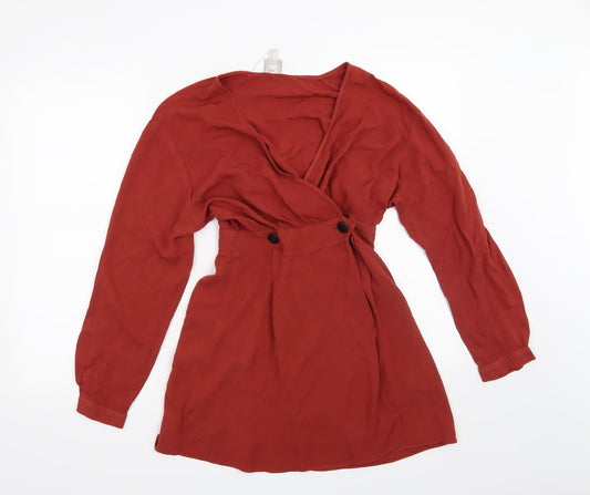 Womens UK Size 6 ASOS Red Basic Blouse