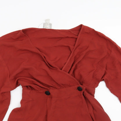 Womens UK Size 6 ASOS Red Basic Blouse