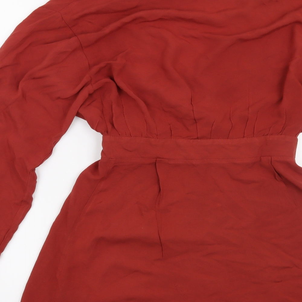 Womens UK Size 6 ASOS Red Basic Blouse