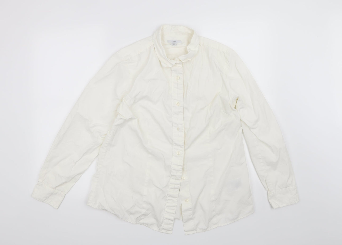 Womens UK Size 12 Gap White Basic Button-Up