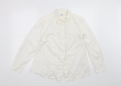 Womens UK Size 12 Gap White Basic Button-Up