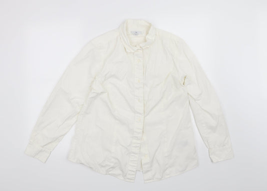 Womens UK Size 12 Gap White Basic Button-Up