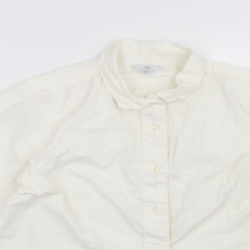 Womens UK Size 12 Gap White Basic Button-Up