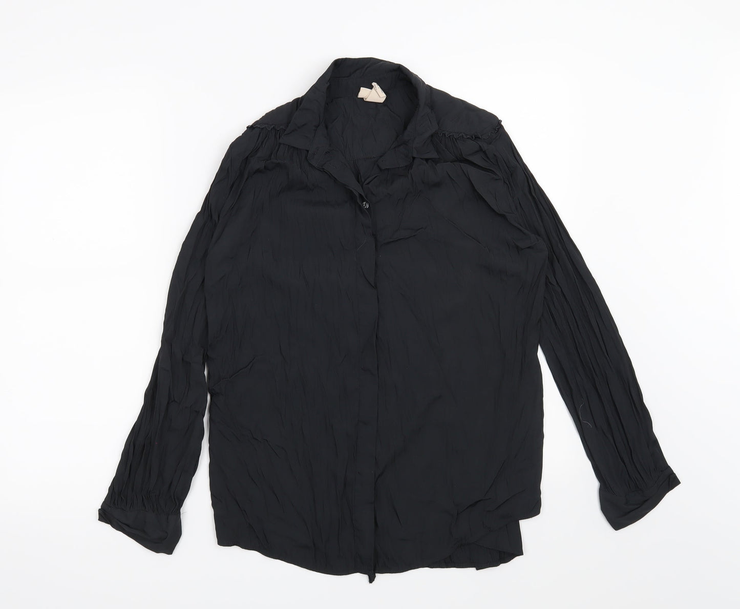 Womens UK Size 6 H&M Black Basic Button-Up