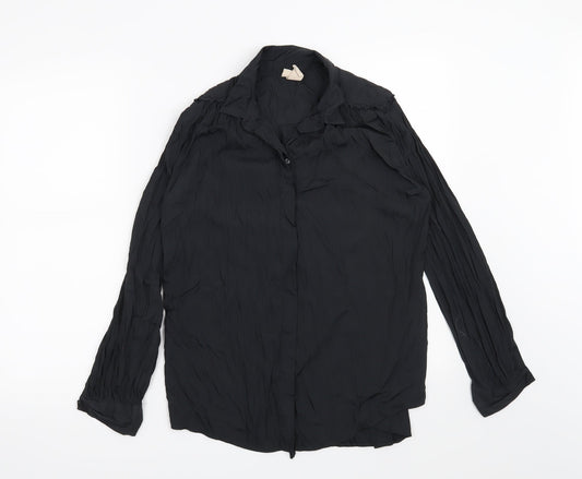 Womens UK Size 6 H&M Black Basic Button-Up