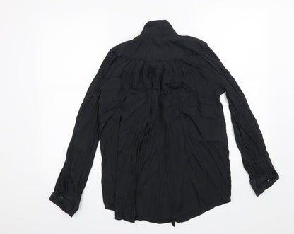 Womens UK Size 6 H&M Black Basic Button-Up