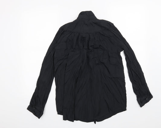 Womens UK Size 6 H&M Black Basic Button-Up