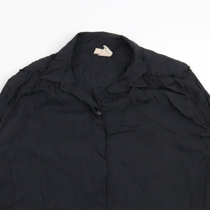 Womens UK Size 6 H&M Black Basic Button-Up