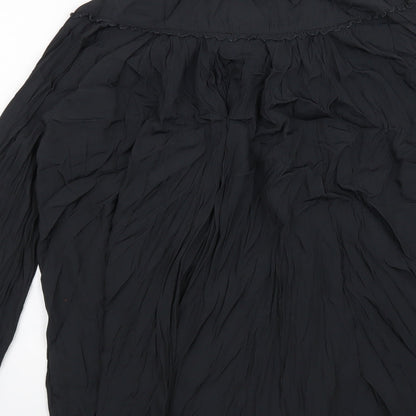 Womens UK Size 6 H&M Black Basic Button-Up