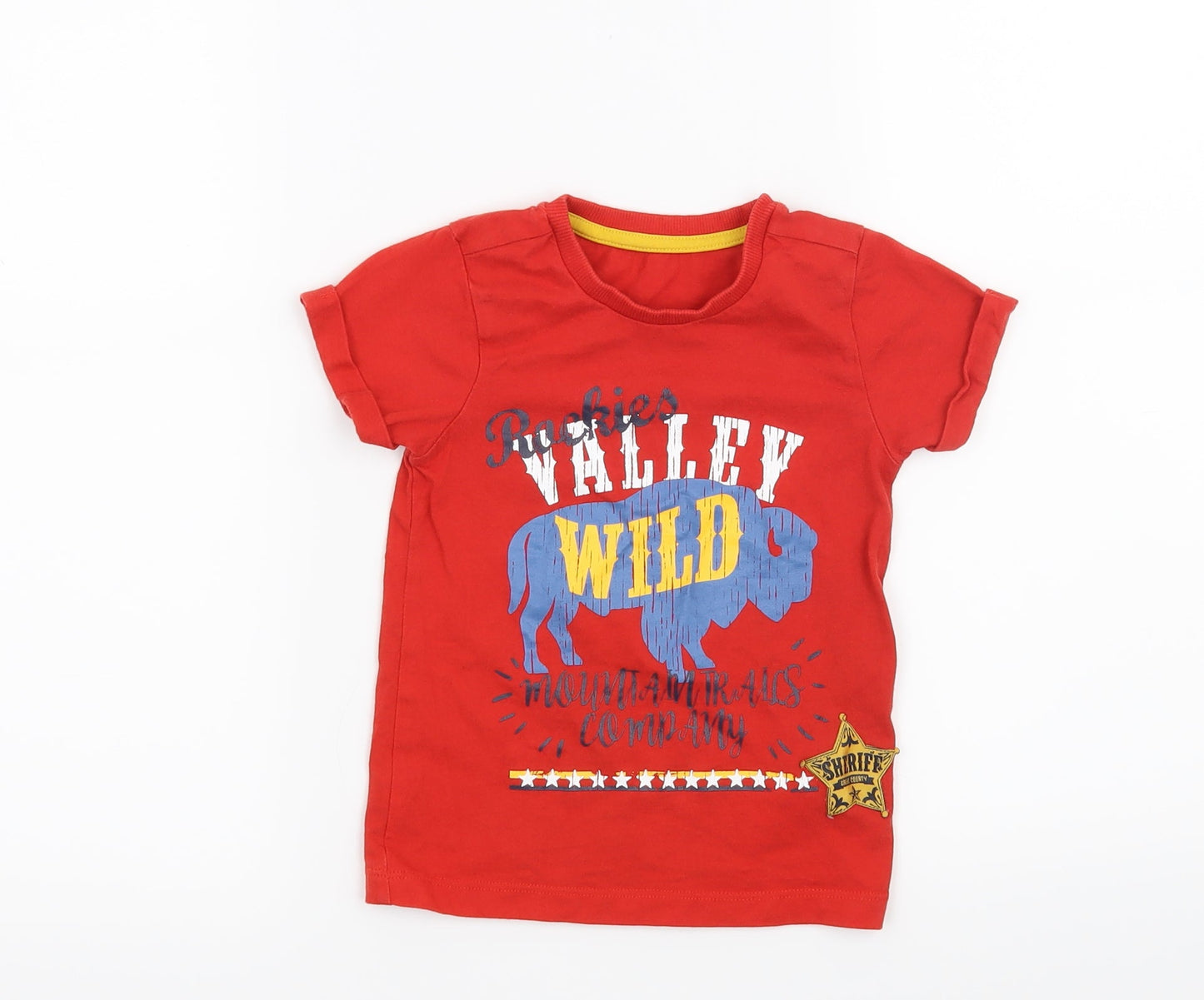 Mothercare Boys Red   Basic T-Shirt Size 3 Years  - Rockies Valley