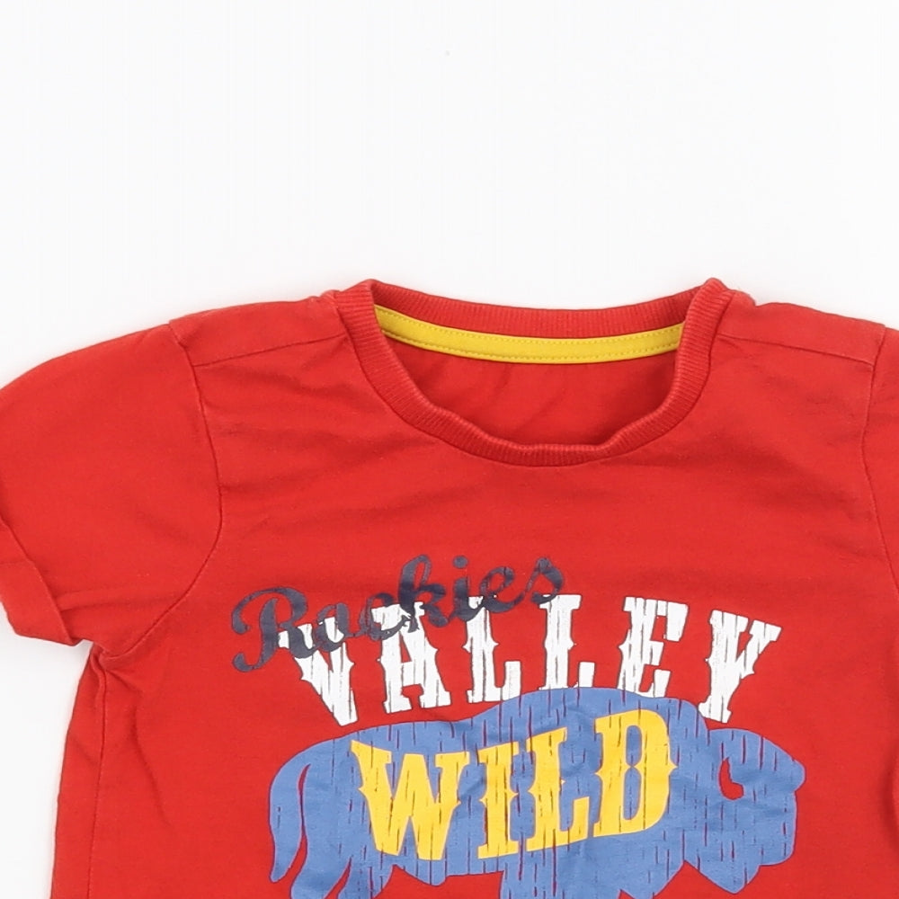 Mothercare Boys Red   Basic T-Shirt Size 3 Years  - Rockies Valley