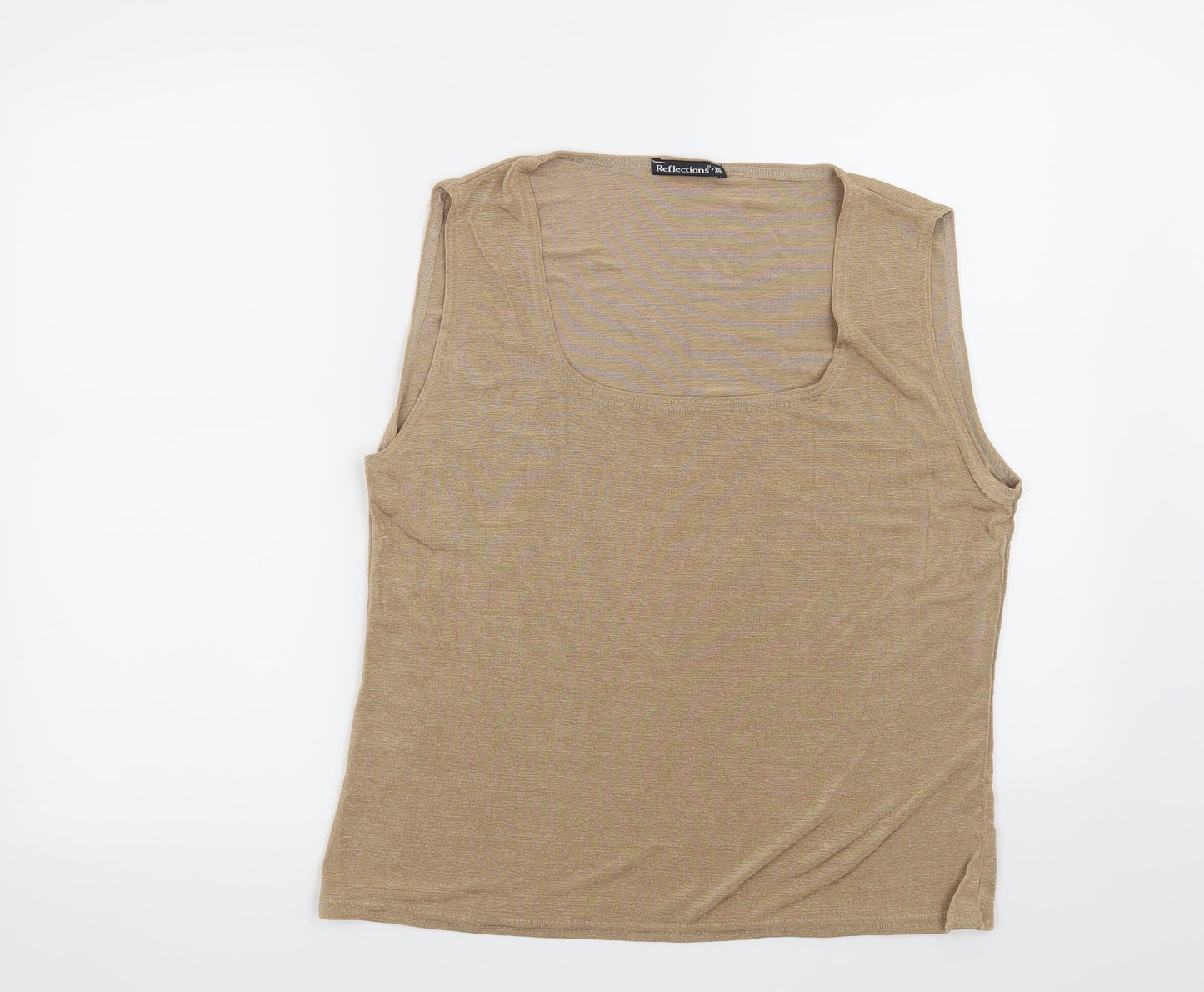 Womens UK Size 2XL Reflections Brown Basic Blouse