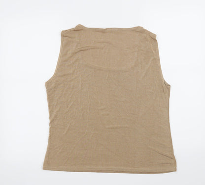 Womens UK Size 2XL Reflections Brown Basic Blouse