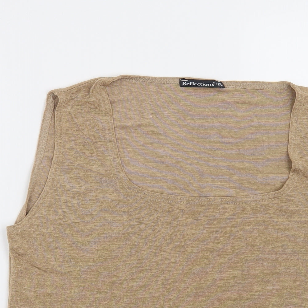 Womens UK Size 2XL Reflections Brown Basic Blouse