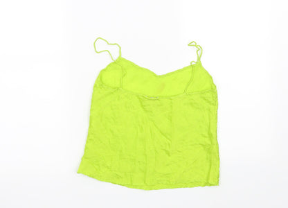 Womens UK Size S Preworn Green Basic Blouse