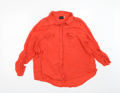 Womens UK Size 20 Spirit Red Basic Blouse