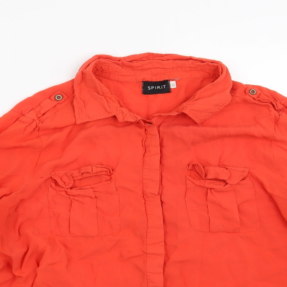 Womens UK Size 20 Spirit Red Basic Blouse