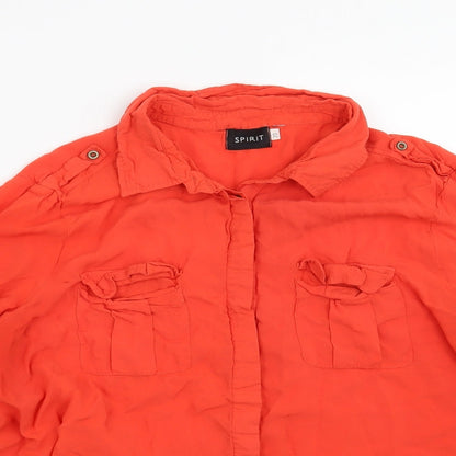 Womens UK Size 20 Spirit Red Basic Blouse