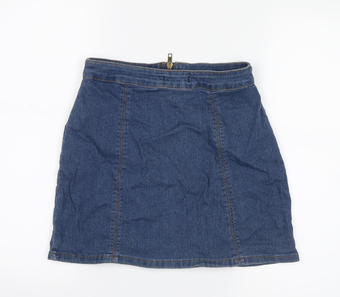 FOREVER 21 Womens Blue  Denim Straight & Pencil Skirt Size M