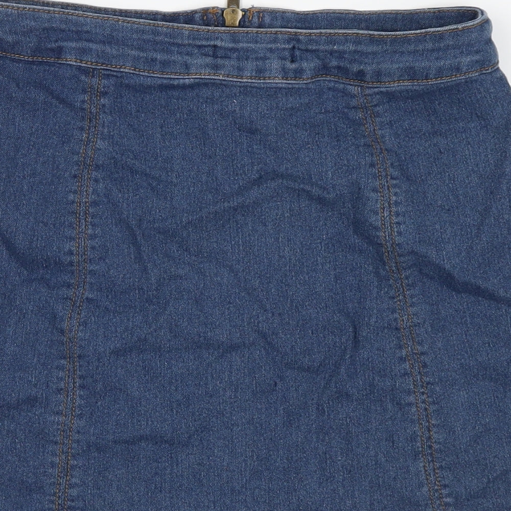 FOREVER 21 Womens Blue  Denim Straight & Pencil Skirt Size M