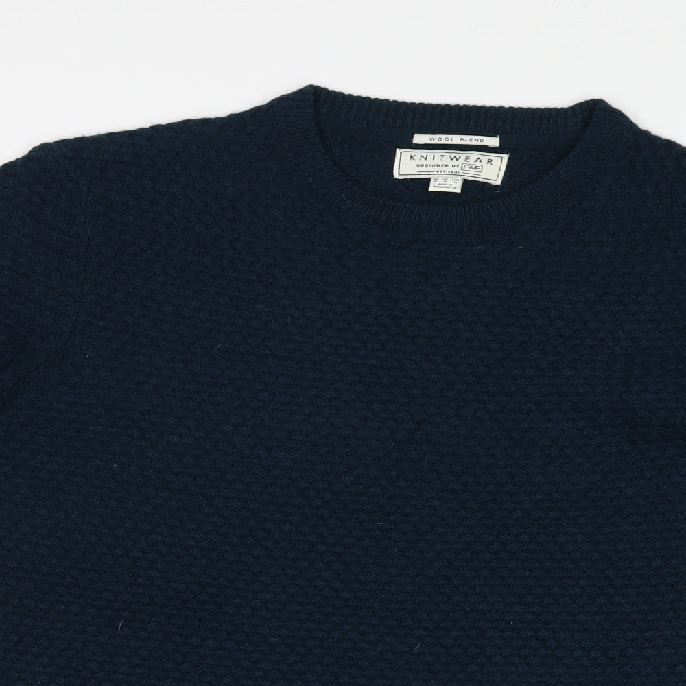 F&F Mens Blue  Knit Pullover Jumper Size M
