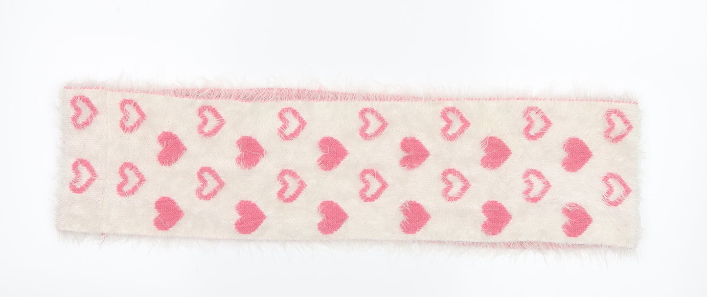 George Girls Pink Geometric Knit Rectangle Scarf Scarves & Wraps One Size  - Snood, Hearts