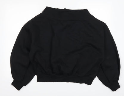 Boohoo Womens Black   Pullover Sweatshirt Size 10