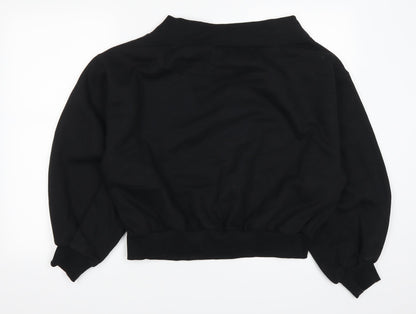 Boohoo Womens Black   Pullover Sweatshirt Size 10