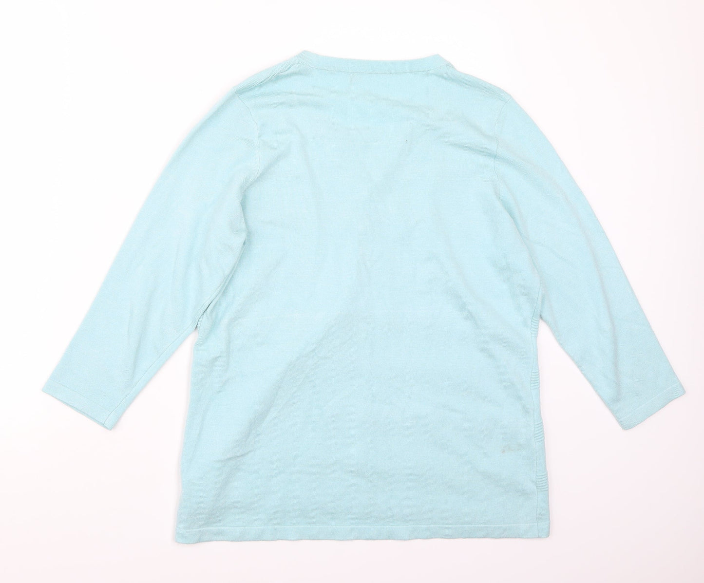 Womens UK Size M Preworn Blue Basic T-Shirt