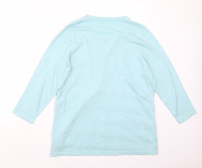 Womens UK Size M Preworn Blue Basic T-Shirt