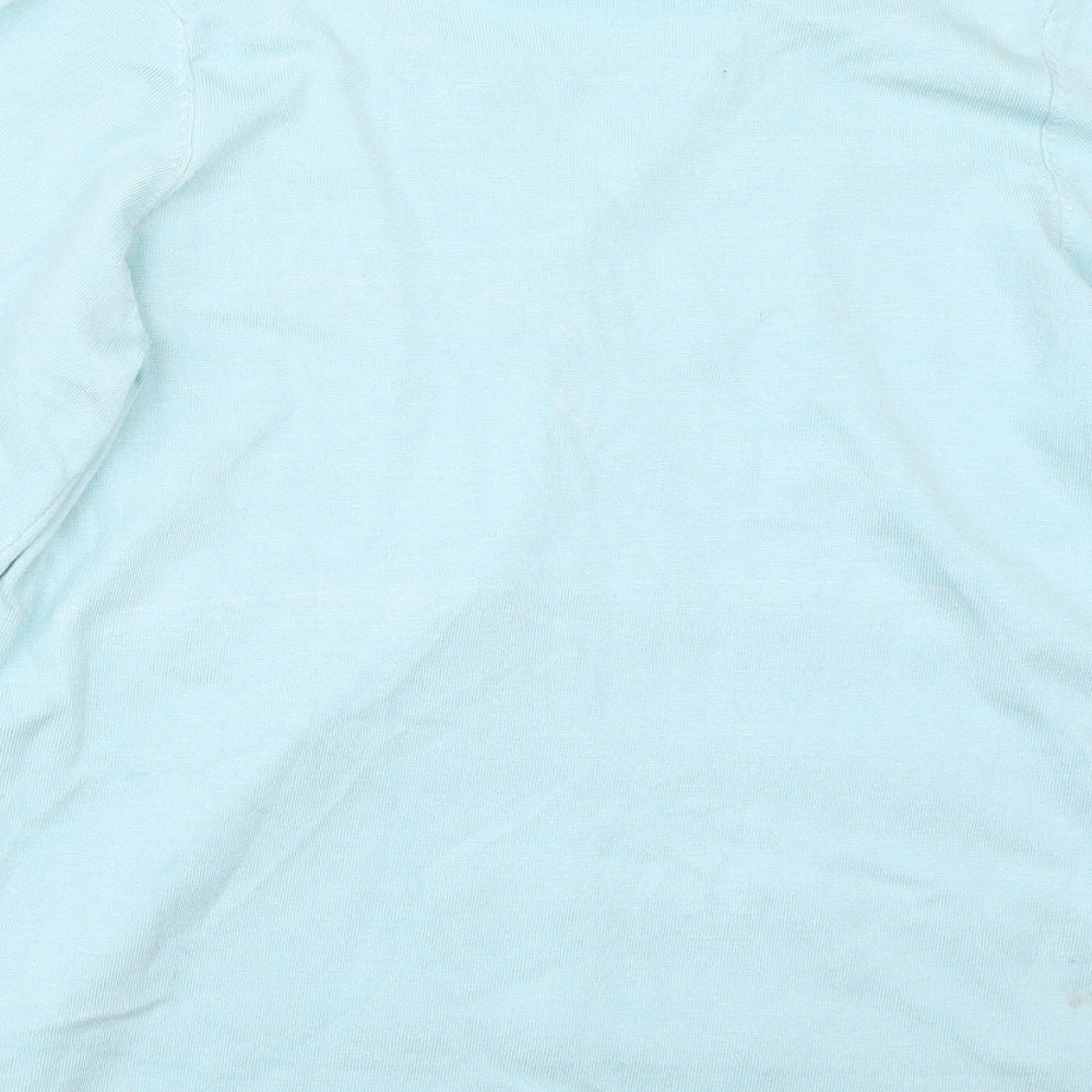 Womens UK Size M Preworn Blue Basic T-Shirt