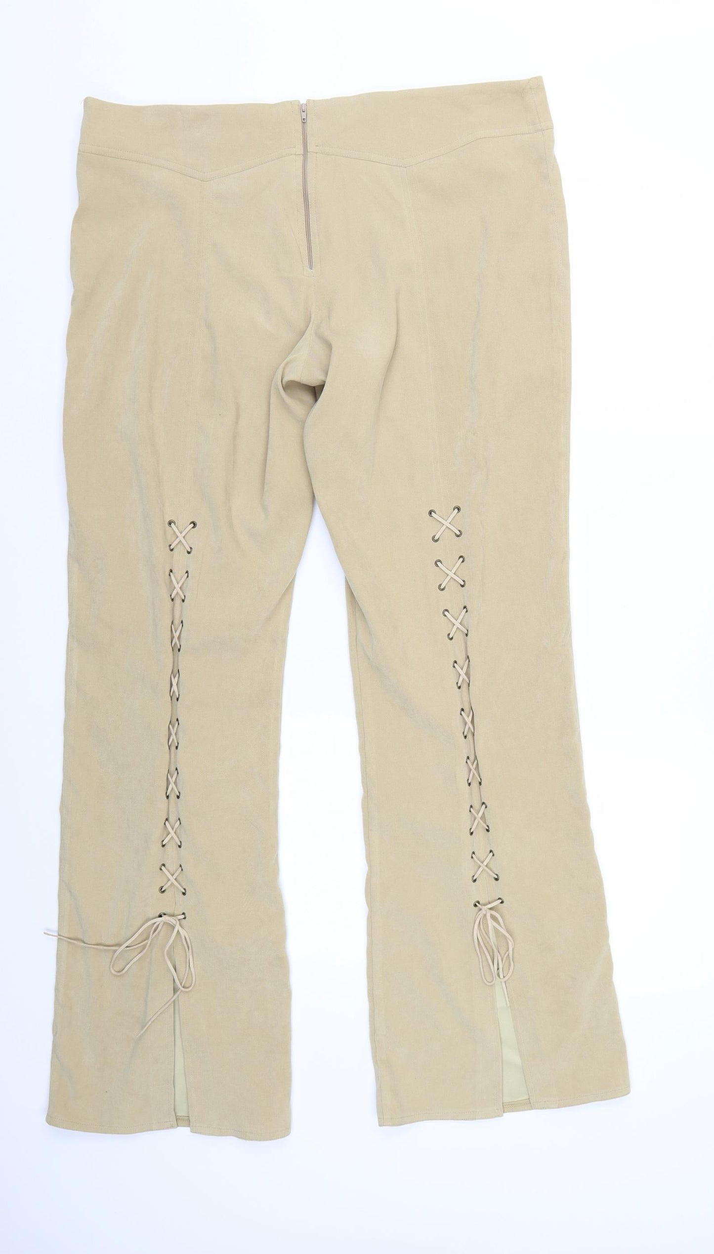 P Womens Beige   Trousers  Size 16 L32 in