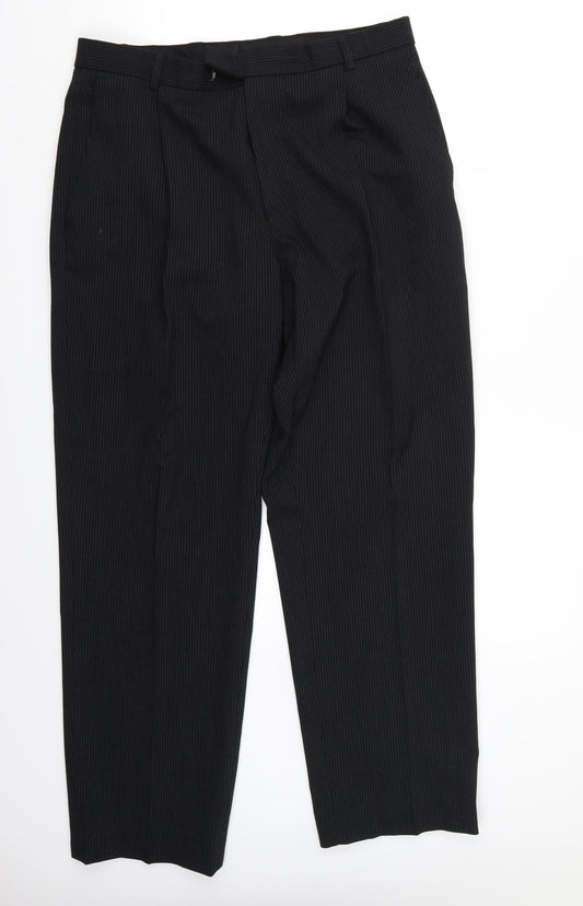 NEXT Womens Black Striped  Trousers  Size 34 L31 in